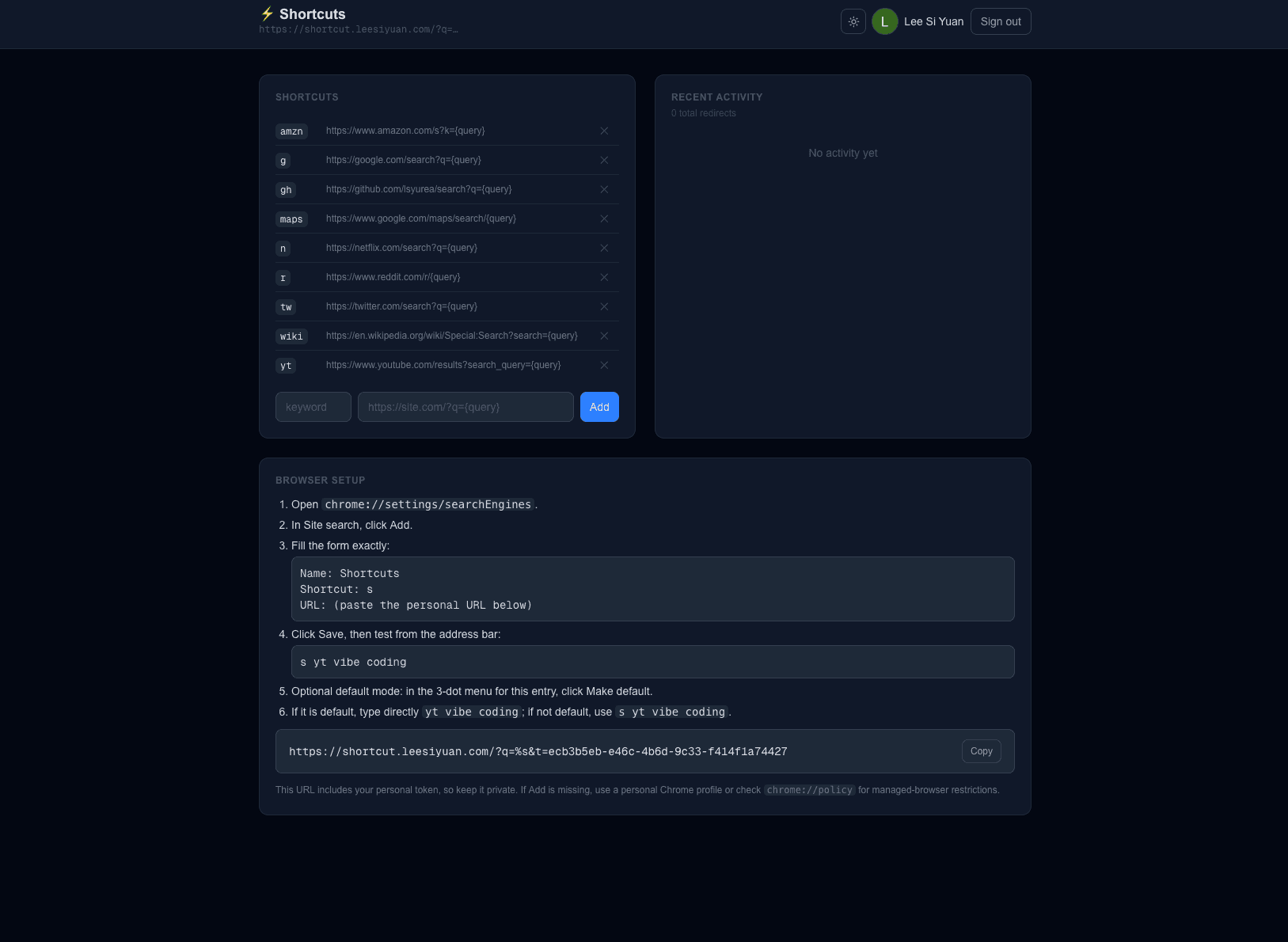 Shortcuts project preview